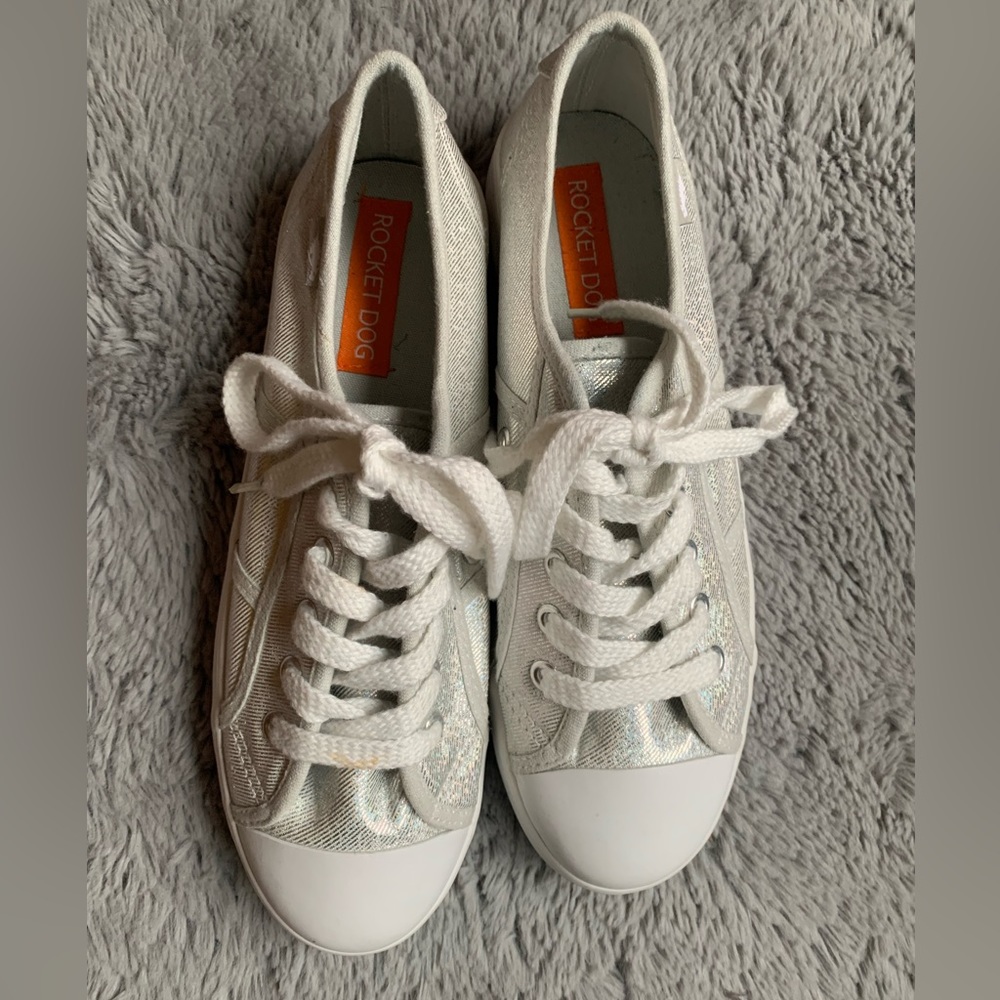 Rocket Dog Silver holographic color Sneaker Running Shoe